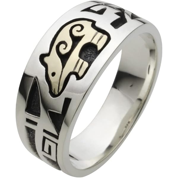 ホピ族 リング シルバー インディアンジュエリー ホピ族 13.5号 Cyrus Josytewa.Jr作 シルバーリング #01